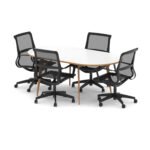 Oslo 1800mm Oval Boardroom Table With Set Of Executive Chairs - Image 2