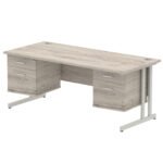 Impulse 1800mm Cantilever Straight Desk With Two Fixed Pedestal - Image 29
