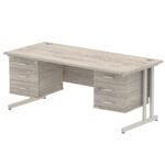 Impulse 1800mm Cantilever Straight Desk With Two Fixed Pedestal - Image 30