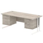 Impulse 1800mm Cantilever Straight Desk With Two Fixed Pedestal - Image 7