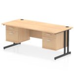 Impulse 1800mm Cantilever Straight Desk With Two Fixed Pedestal - Image 53