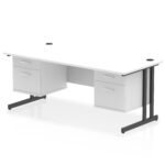 Impulse 1800mm Cantilever Straight Desk With Two Fixed Pedestal - Image 55