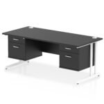 Impulse 1800mm Cantilever Straight Desk With Two Fixed Pedestal - Image 57