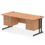 Impulse 1800mm Cantilever Straight Desk With Two Fixed Pedestal - Image 62