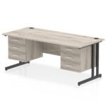 Impulse 1800mm Cantilever Straight Desk With Two Fixed Pedestal - Image 68