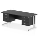 Impulse 1800mm Cantilever Straight Desk With Two Fixed Pedestal - Image 49