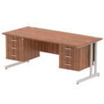 Impulse 1800mm Cantilever Straight Desk With Two Fixed Pedestal - Image 42