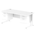 Impulse 1800mm Cantilever Straight Desk With Two Fixed Pedestal - Image 22