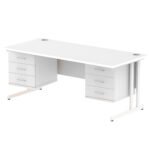 Impulse 1800mm Cantilever Straight Desk With Two Fixed Pedestal - Image 23