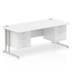 Impulse 1800mm Cantilever Straight Desk With Two Fixed Pedestal - Image 44