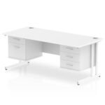 Impulse 1800mm Cantilever Straight Desk With Two Fixed Pedestal - Image 20