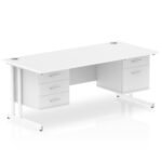 Impulse 1800mm Cantilever Straight Desk With Two Fixed Pedestal - Image 21