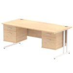 Impulse 1800mm Cantilever Straight Desk With Two Fixed Pedestal - Image 10