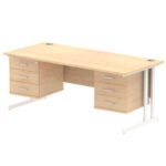 Impulse 1800mm Cantilever Straight Desk With Two Fixed Pedestal - Image 11