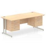 Impulse 1800mm Cantilever Straight Desk With Two Fixed Pedestal - Image 32
