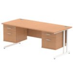 Impulse 1800mm Cantilever Straight Desk With Two Fixed Pedestal - Image 14