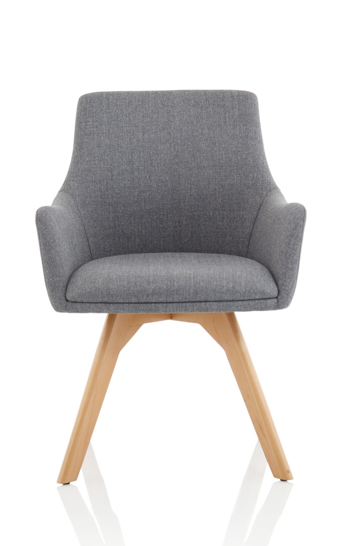 Carmen Grey Fabric Wooden Leg Visitor Chair - Image 2