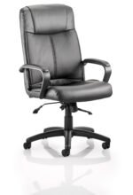 Plaza High Back Executive Black Leather Office Chair with Arms