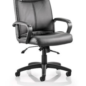 Plaza High Back Executive Black Leather Office Chair with Arms