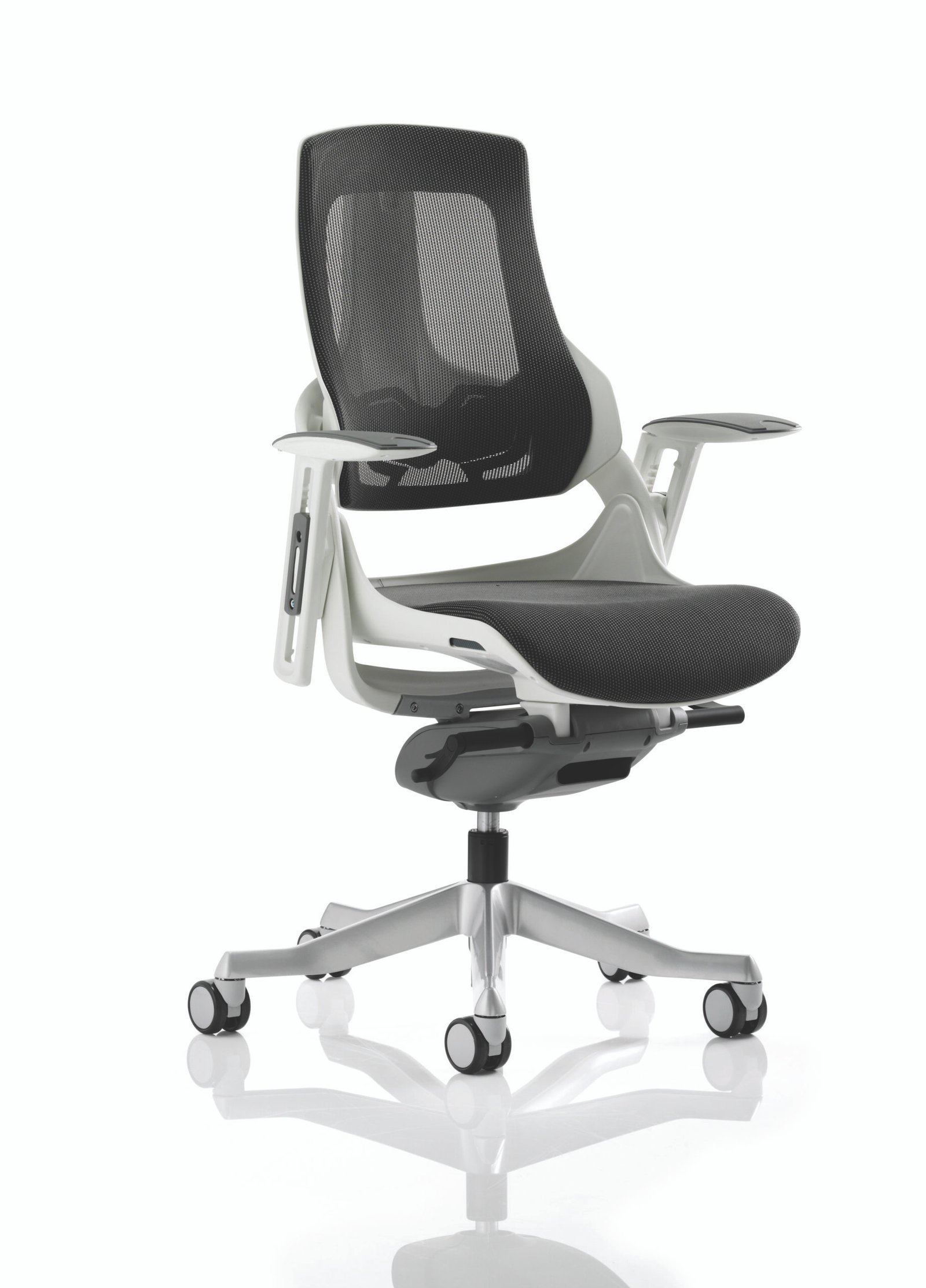 EX000111_1-scaled Zure High Back White Shell Executive Office Chair with Arms - Image 1