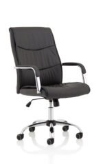 Carter High Back Black Leather Executive Office Chair with Arms