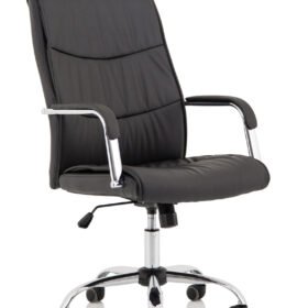 Carter High Back Black Leather Executive Office Chair with Arms
