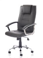 Thrift High Back Executive Black Leather Office Chair with Arms - Image 3