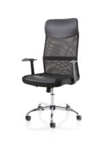 Vegalite High Mesh Back Black Executive Office Chair with Arms - Image 3