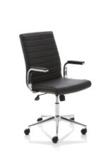 Ezra Medium Back Leather Executive Office Chair with Arms