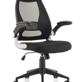 Saturn High Mesh Back Black Executive Office Chair with Arms