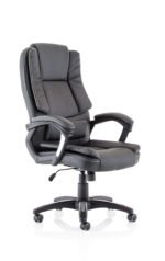 Dakota High Back Black Leather Executive Office Chair with Arms