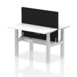 Air Back-to-Back Slimline Height Adjustable Bench Desk - 2 Person with Black Straight Screen - Image 20