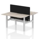Air Back-to-Back Scalloped Edge Height Adjustable Bench Desk - 2 Person with Black Straight Screen - Image 23