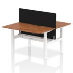 Air Back-to-Back Scalloped Edge Height Adjustable Bench Desk - 2 Person with Black Straight Screen - Image 33