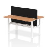 Air Back-to-Back Slimline Height Adjustable Bench Desk - 2 Person with Black Straight Screen - Image 57