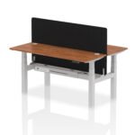 Air Back-to-Back Slimline Height Adjustable Bench Desk - 2 Person with Black Straight Screen - Image 59