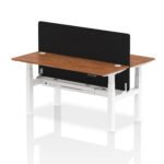 Air Back-to-Back Slimline Height Adjustable Bench Desk - 2 Person with Black Straight Screen - Image 60