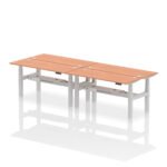 Air Back-to-Back Slimline Height Adjustable Bench Desk - 4 Person - Image 44