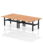 Air Back-to-Back Scalloped Edge Height Adjustable Bench Desk - 4 Person - Image 46