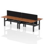 Air Back-to-Back Height Adjustable Bench Desk - 4 Person with Black Straight Screen - Image 58