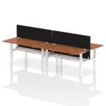 Air Back-to-Back Height Adjustable Bench Desk - 4 Person with Black Straight Screen - Image 60