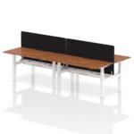 Air Back-to-Back Scalloped Edge Height Adjustable Bench Desk - 4 Person with Black Straight Screen - Image 51