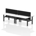 Air Back-to-Back Height Adjustable Bench Desk - 4 Person with Black Straight Screen - Image 61
