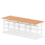 Air Back-to-Back Scalloped Edge Height Adjustable Bench Desk - 6 Person - Image 48