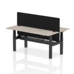 Air Back-to-Back Slimline Height Adjustable Bench Desk - 2 Person with Black Straight Screen - Image 70