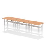Air Back-to-Back Slimline Height Adjustable Bench Desk - 6 Person - Image 77
