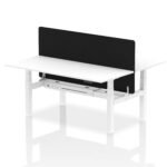 Air Back-to-Back Height Adjustable Bench Desk - 2 Person with Black Straight Screen - Image 84