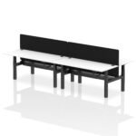 Air Back-to-Back Height Adjustable Bench Desk - 4 Person with Black Straight Screen - Image 82