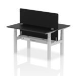 Air Back-to-Back Slimline Height Adjustable Bench Desk - 2 Person with Black Straight Screen - Image 26
