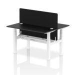 Air Back-to-Back Slimline Height Adjustable Bench Desk - 2 Person with Black Straight Screen - Image 27